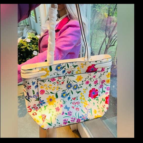 Kate Spade Large Tote Floral Garden Bouquet Multicolored - Picture 4 of 4